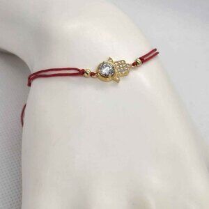 NEW Sterling Silver 925 Hamsa Design with adjustable bracelet